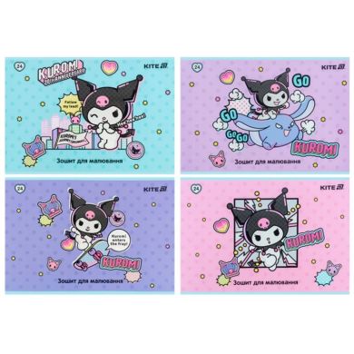 Тетрадь для рисования, 24 листов, скоба, софт тач + УФ лак, Hello Kitty Kite HK25-242-2