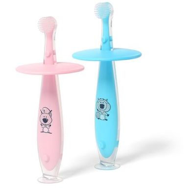 Зубная щеточка с ограничителем Розовый 6+ BabyOno 551/02, Розовый