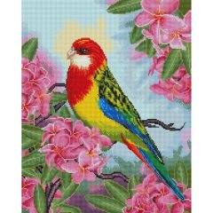 Алмазна мозаїка Папуга в квітах 40х50 см Brushme DBS1027