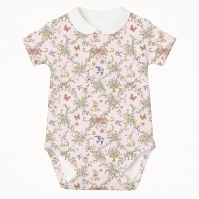 Боди Передняя застежка с коротким рукавом и воротником для детей My Little Pie Petal 50 BSHL012CL