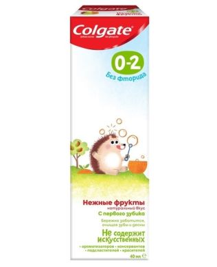 Детская зубная паста Colgate Нежные фрукты без фторида от 0 до 2 лет 40 г CN07972A