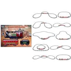 Игрушка электрический железнодорожный поезд-конструктор (дым, свет) 241