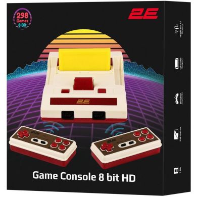 Ігрова консоль 8bit HDMI Dendy (2 бездротових геймпада, 298 ігор) 2Е 2E8BHDWS288