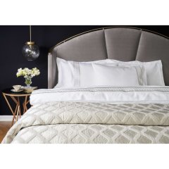 Комплект постельного белья CLARA WHITE-BEIGE, евроразмер PEPPERHOME CLARA 0103, евророзмір