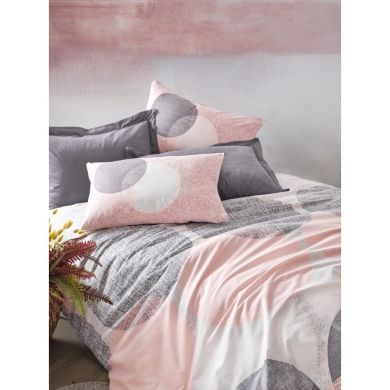 Комплект постельного белья евро Cotton box Розовый пододеяльник 200x220 см, простыня 240x260 см, наволочка 50x70 см 2 шт LERON, евроразмер