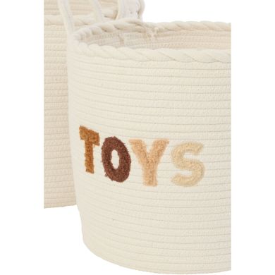 Корзина для игрушек COTTON WH/BR S (30x30x27см) J-LINE C61587