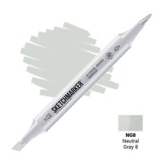 Маркер Sketchmarker 2 пера: тонкое и долото Neutral Gray 8 SM-NG0