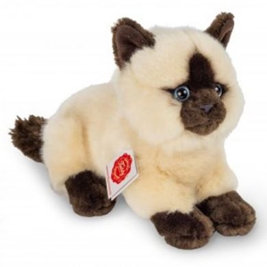 Мягкая игрушка Teddy Hermann Сиамская кошка лежит кремовая 20 см 918301