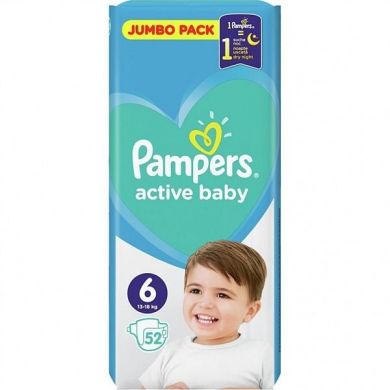 Підгузки Pampers Active Baby, розмір 6, 13-18 кг, 52 шт 81680791 8001090948533, 52