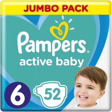 Подгузники Pampers Active Baby, размер 6, 13-18 кг, 52 шт 81680791 8001090948533, 52