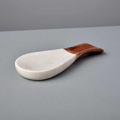 Подставка для ложки из белого мрамора и дерева 22.86x8.89x2 Be Home 58-81W