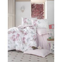 Комплект постельного белья ранфорс Cotton box евроразмер Розовый 1761665/Rosella pembe