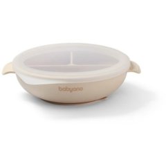 Силиконовая тарелка с присоской и крышечкой (Бежева) Babyono 1661/03