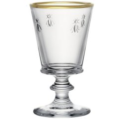 Склянка для напоїв La Rochere ABEILLE з золотим обідком на ніжці, набір 4шт*240 мл, 611090S4