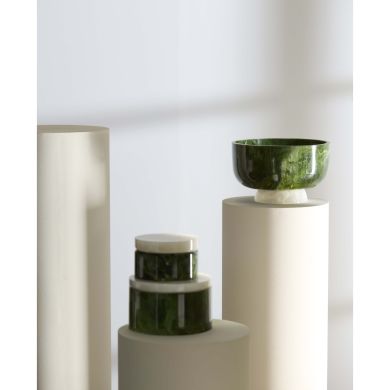 Тарелка &Oslash;28x17 см LEWOTOBI зелено-белая Light&Living 6353776