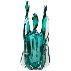Ваза Serena Glass Turquoise s (12,5x12,5x38 см) J-LINE 63305