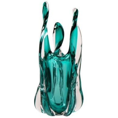 Ваза Serena Glass Turquoise s (12,5x12,5x38 см) J-LINE 63305