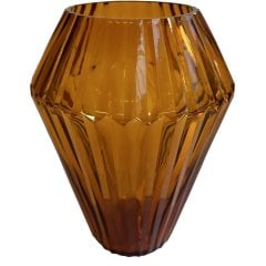Ваза стеклянная каплевидная, янтарная, d18; h23 см Shishi 62039