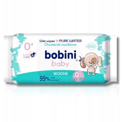 Влажные салфетки Pure Water, 60 шт. - 99% воды - 0+ Bobini 5900931031607