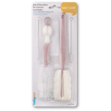 Ершики (набор) для мытья бутылок с изменением ручки (Розовый) Babyono 735/05