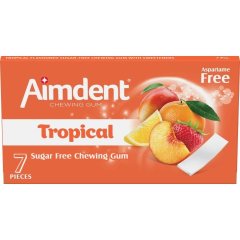 Жувальна гумка Aimdent Tropical 7 пластинок без цукру 8680976404686